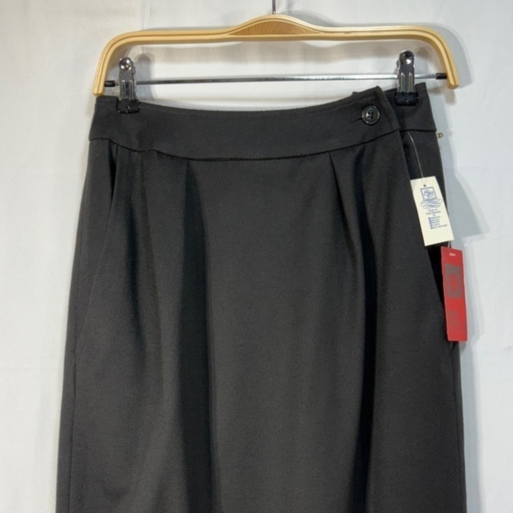 ✏️ nwt Anne Klein and company Charcoal wool flannel long tailored Skirt vintage